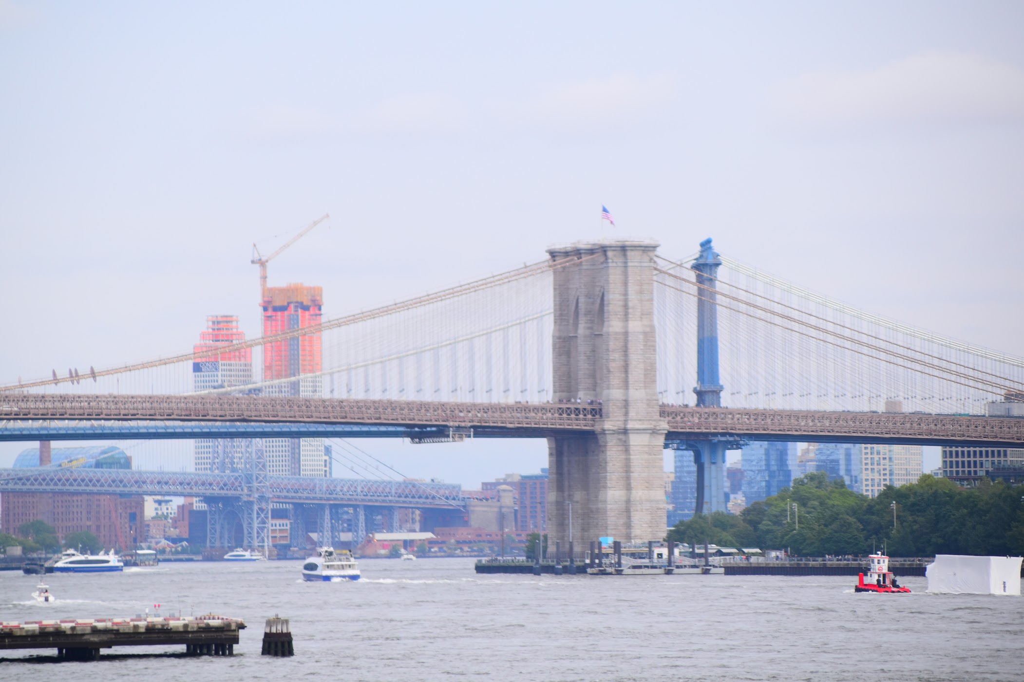 View of the Brooklyn Bridge over the East River